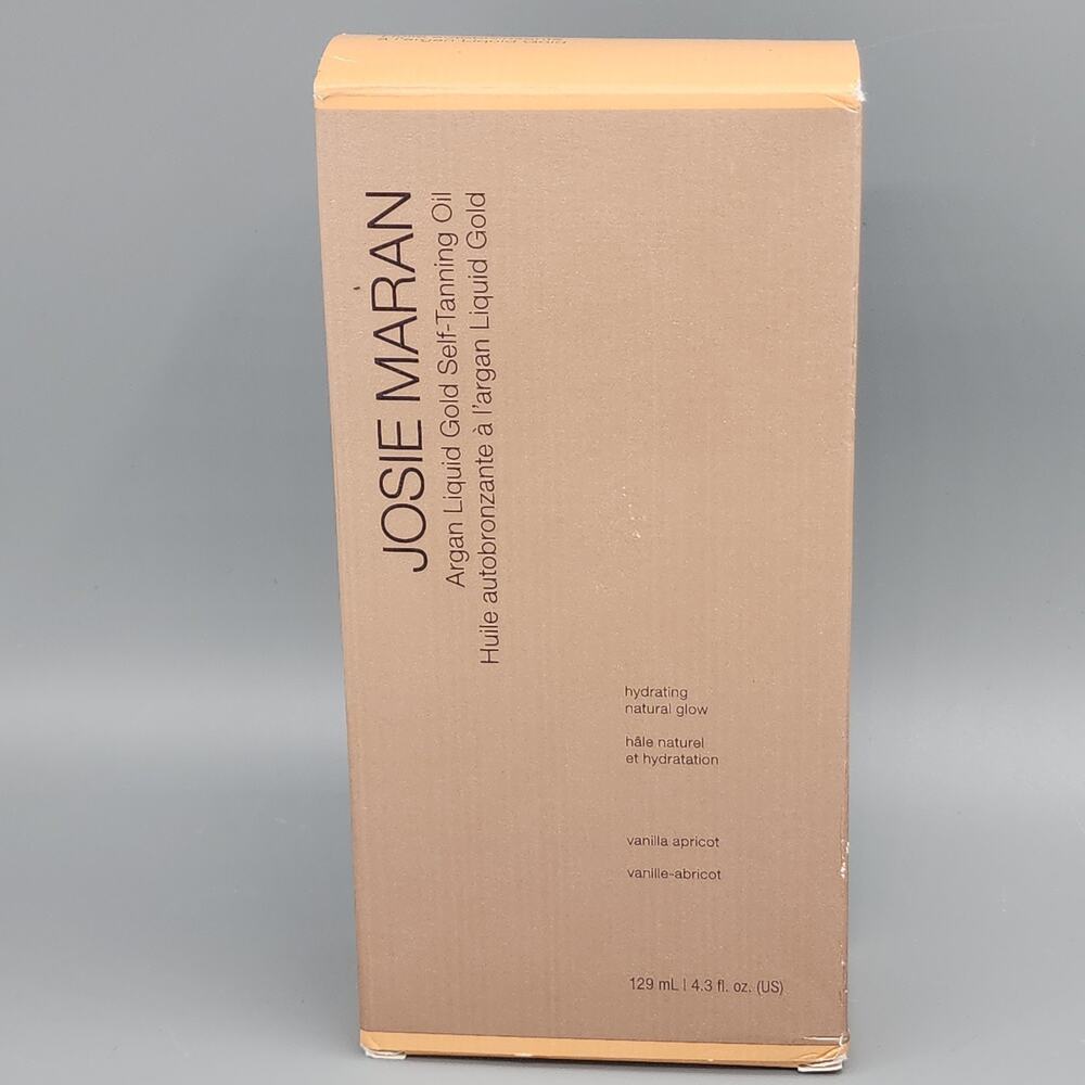 Josie Maran Argan Liquid Gold Self-Tanning Body Oil New & Mitt Vanilla Apricot